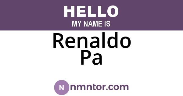 Renaldo Pa