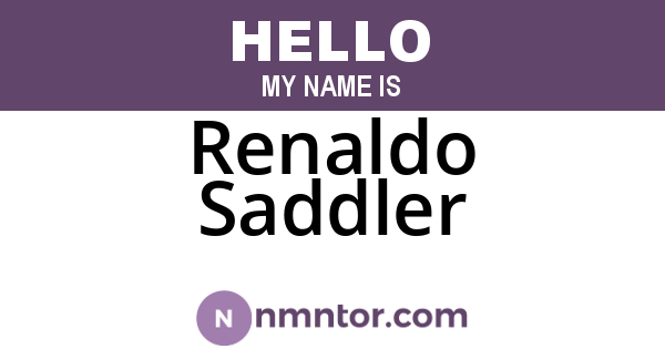 Renaldo Saddler