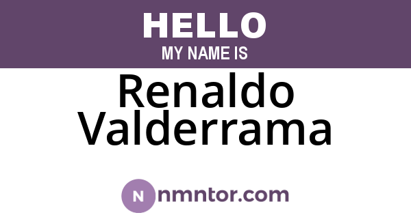 Renaldo Valderrama