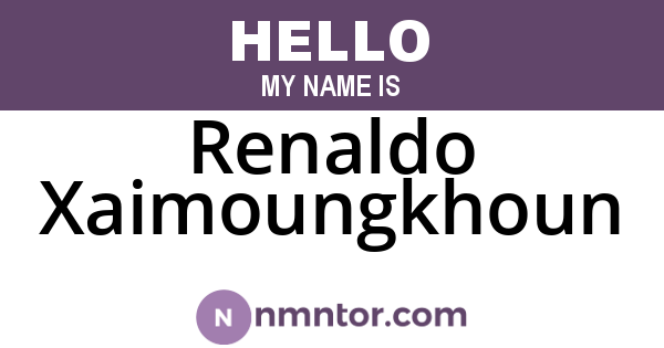Renaldo Xaimoungkhoun
