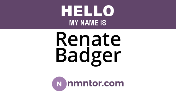 Renate Badger