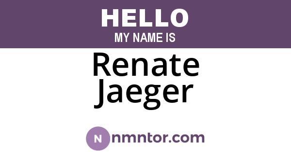 Renate Jaeger
