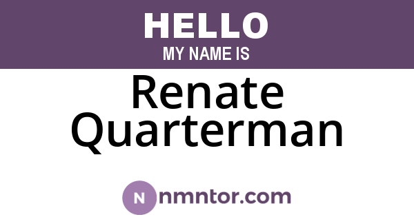 Renate Quarterman