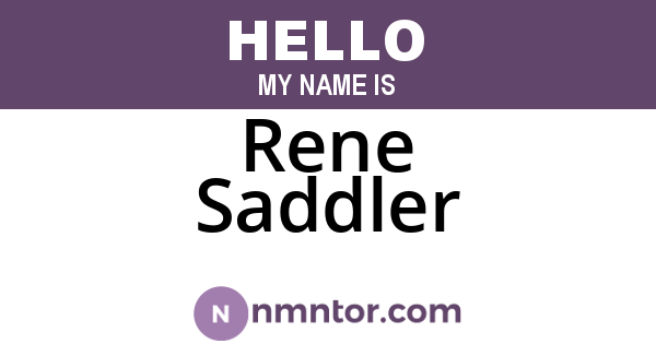 Rene Saddler
