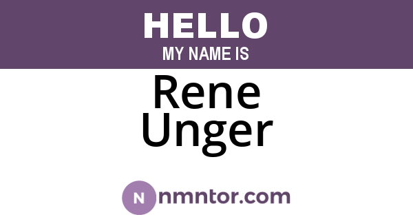 Rene Unger