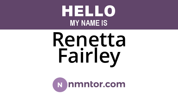 Renetta Fairley