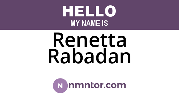 Renetta Rabadan