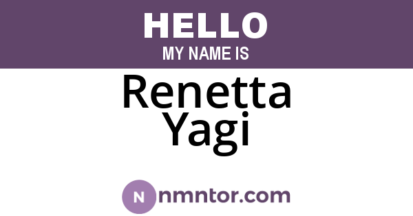 Renetta Yagi