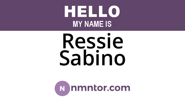 Ressie Sabino