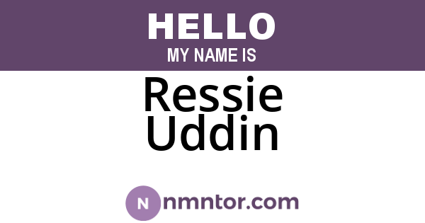 Ressie Uddin