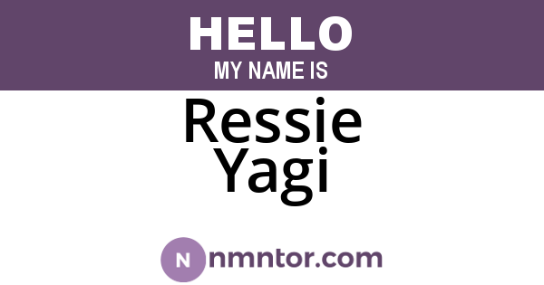 Ressie Yagi