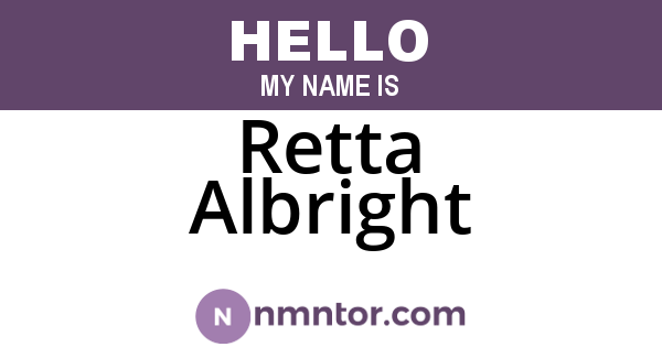 Retta Albright