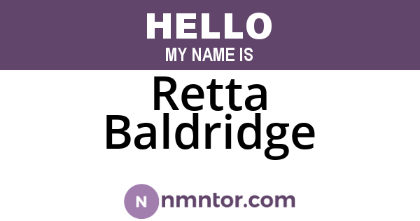 Retta Baldridge