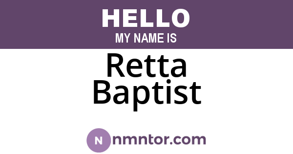 Retta Baptist