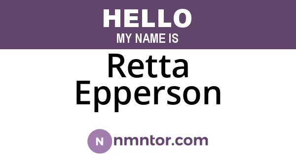 Retta Epperson