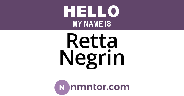 Retta Negrin