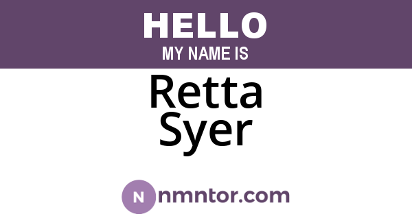 Retta Syer