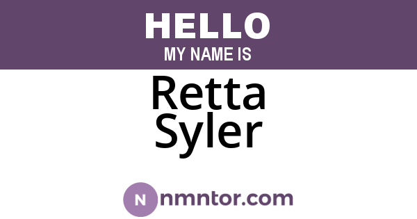 Retta Syler