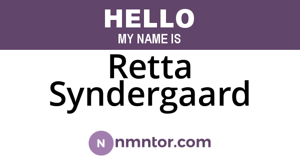 Retta Syndergaard