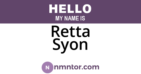 Retta Syon