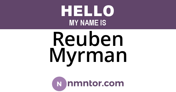 Reuben Myrman