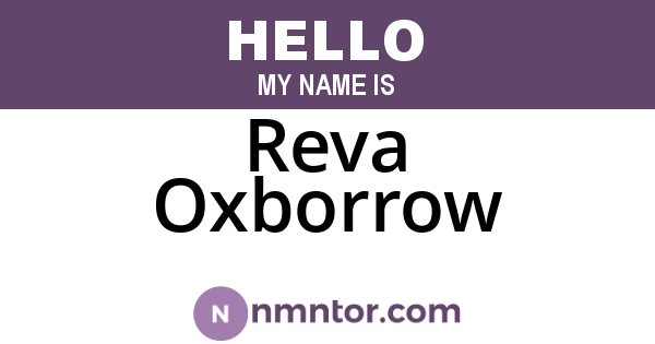Reva Oxborrow