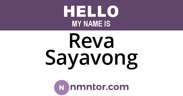 Reva Sayavong