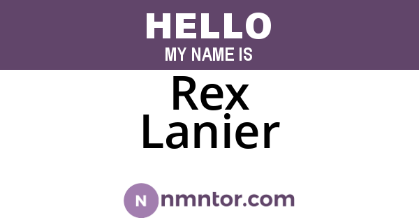 Rex Lanier