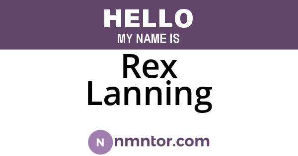 Rex Lanning