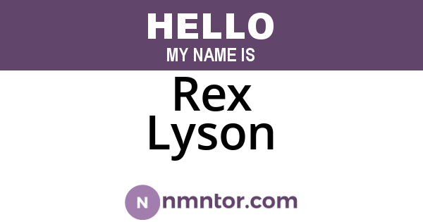 Rex Lyson