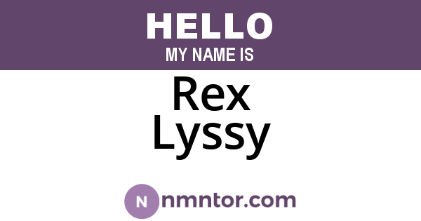 Rex Lyssy