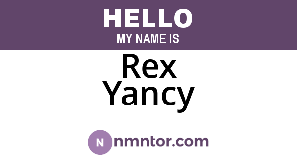 Rex Yancy