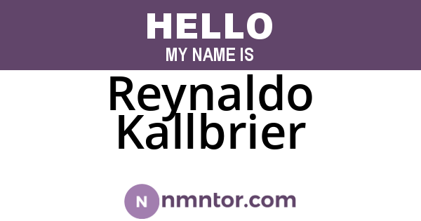 Reynaldo Kallbrier