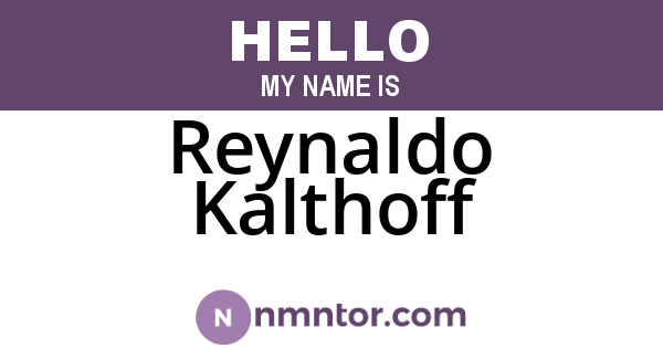 Reynaldo Kalthoff