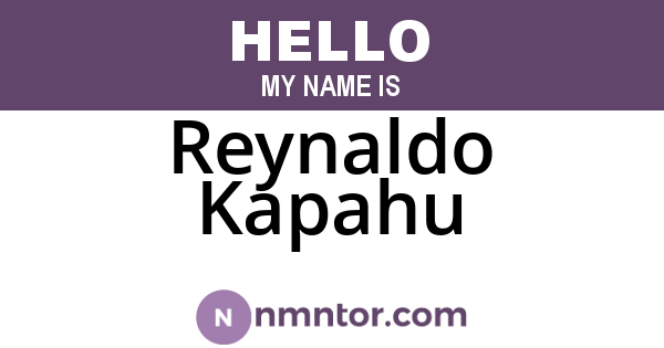 Reynaldo Kapahu