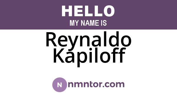 Reynaldo Kapiloff