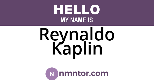 Reynaldo Kaplin