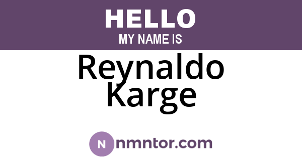 Reynaldo Karge