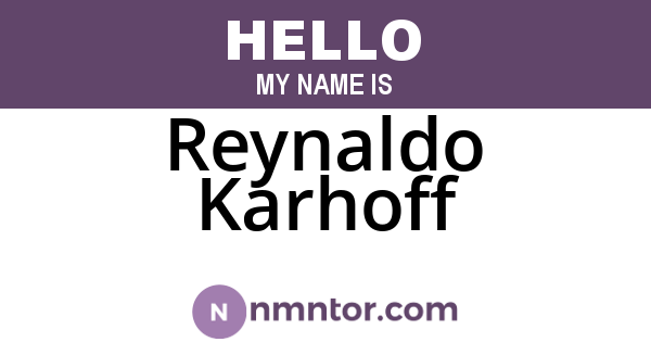 Reynaldo Karhoff