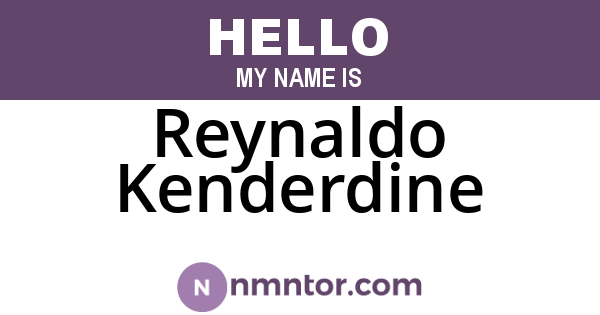Reynaldo Kenderdine