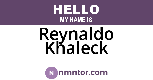 Reynaldo Khaleck