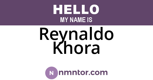 Reynaldo Khora