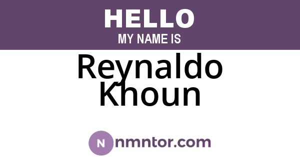 Reynaldo Khoun