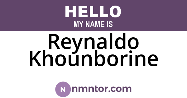 Reynaldo Khounborine