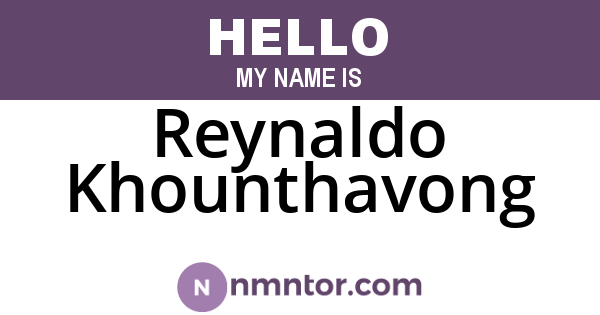 Reynaldo Khounthavong
