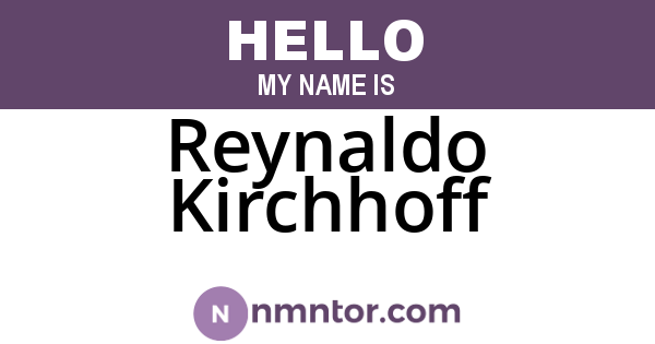 Reynaldo Kirchhoff
