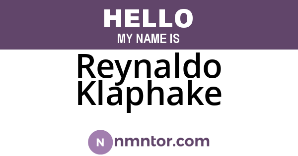 Reynaldo Klaphake