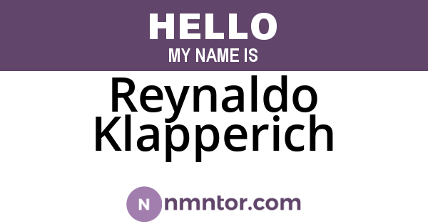 Reynaldo Klapperich