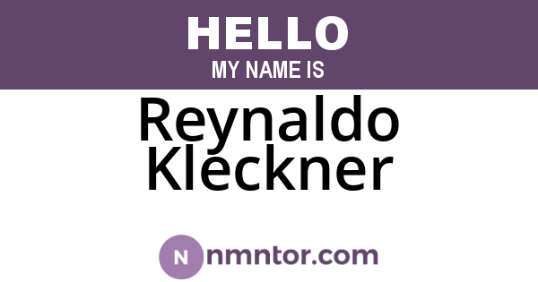 Reynaldo Kleckner