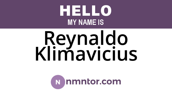 Reynaldo Klimavicius